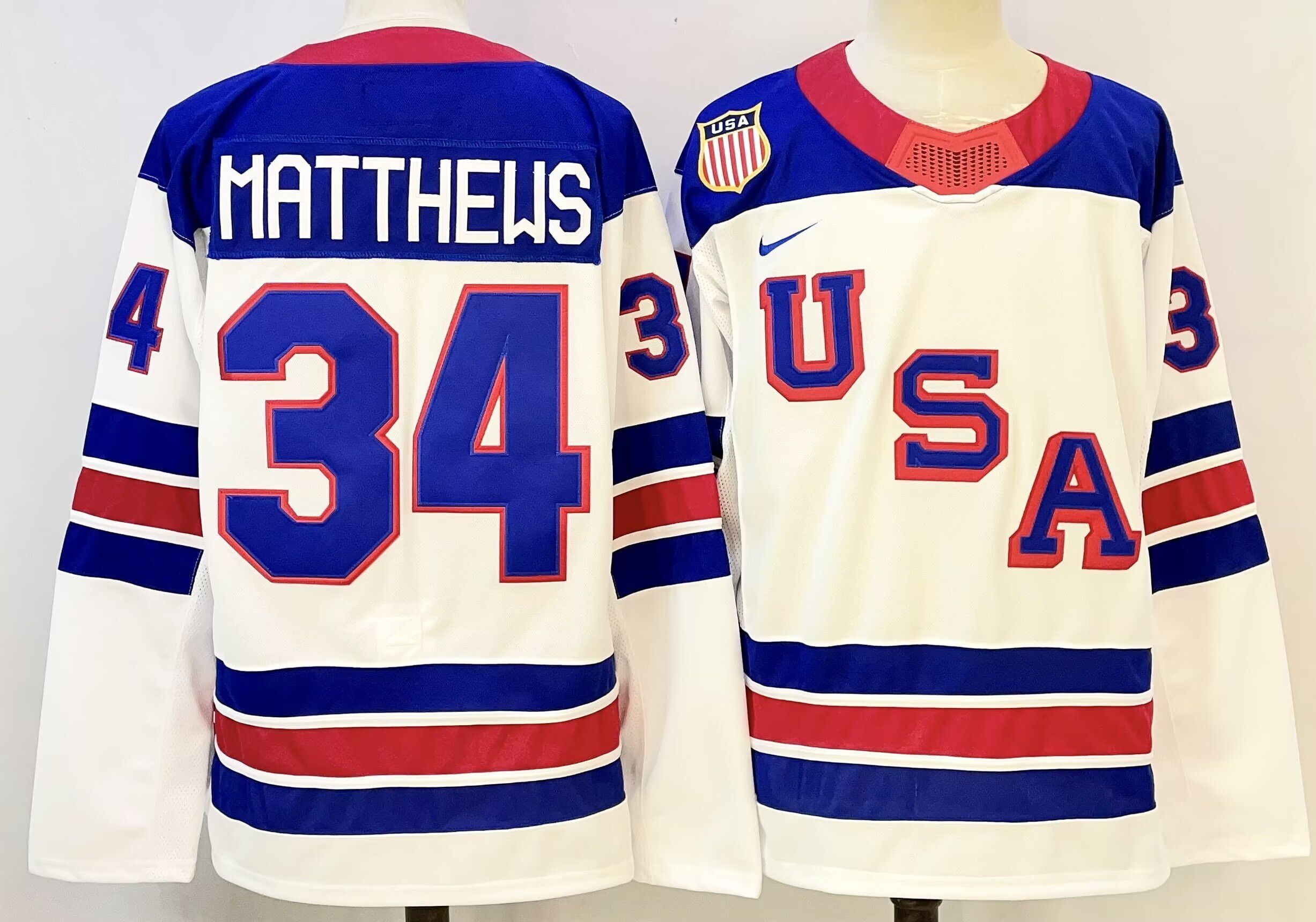 Men USA #34 Matthews White adidas 2026 NHL jersey 01->more nhl jerseys->NHL Jersey